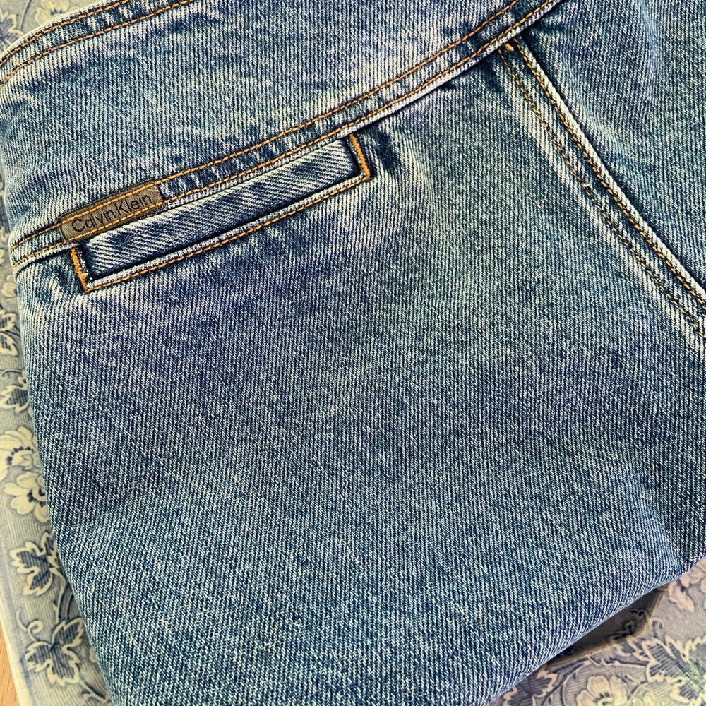 Vintage Calvin Klein Stone Washed Denim Skirt